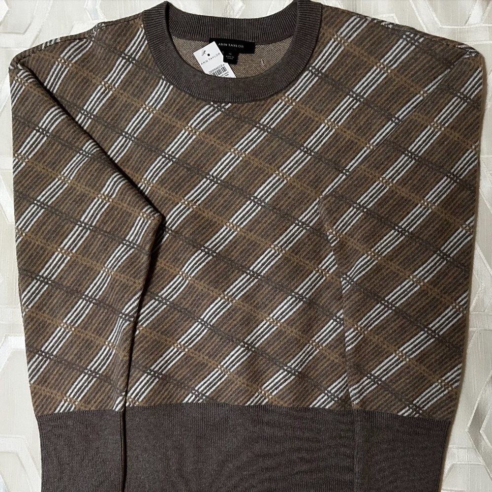 Ann Taylor Jacquard Striped Sweater